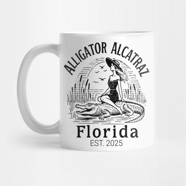 Alligator-Alcatraz-Florida-Retro-Pin-Up-Swamp-Vintage-Design by ArtistTee ⭐⭐⭐⭐⭐